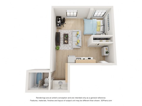 D1 Floor Plan at Vision on Lombard, Baltimore Maryland